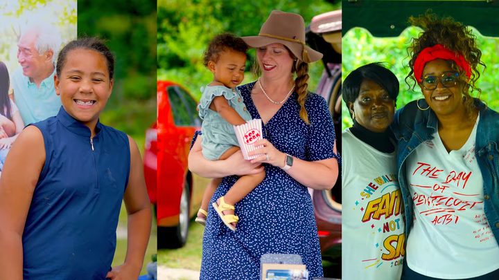 A collage of smiling families at the 2023 celebration