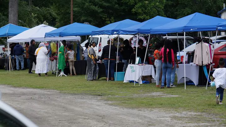 Vendor tents at the 2023 celebration