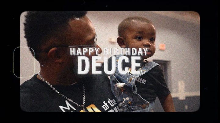 A 'Happy Birthday Deuce' title over a film-frame border