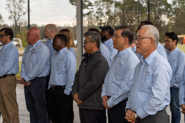 Staff lined up for the opening program