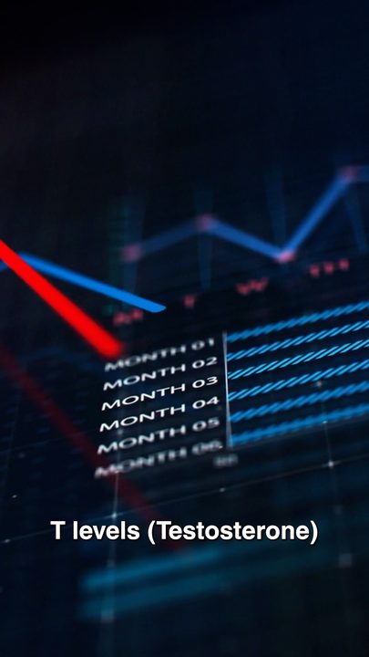 A glowing chart of monthly levels on a dark screen
