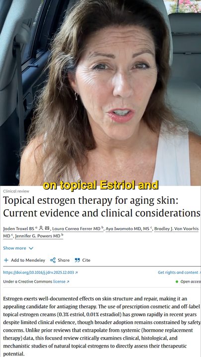 A creator over a screenshot of a published skincare study