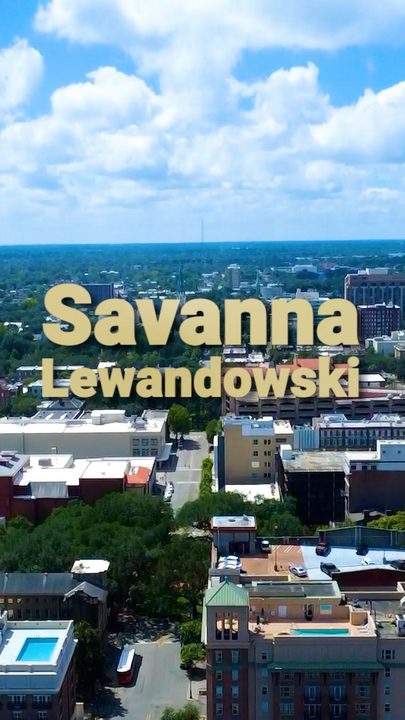 Savanna's animated name title over an aerial view of Savannah